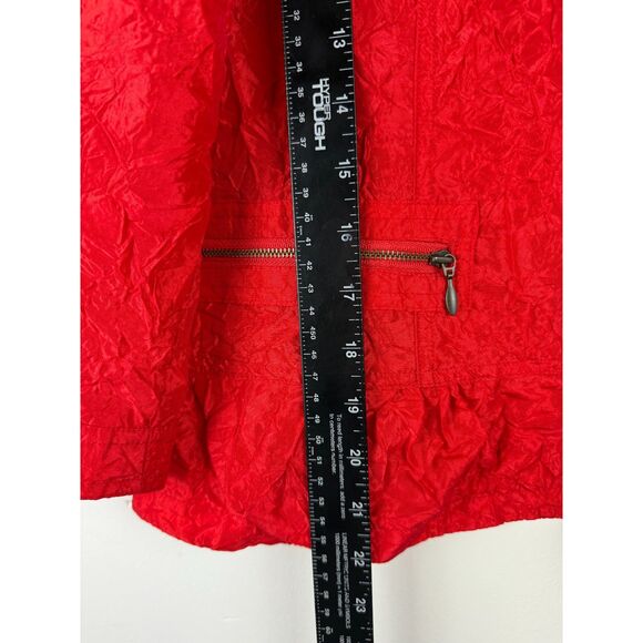 NWOT Chico's Crinkle Sheen red jacket, blazer, US Size 4 - Picture 5 of 15